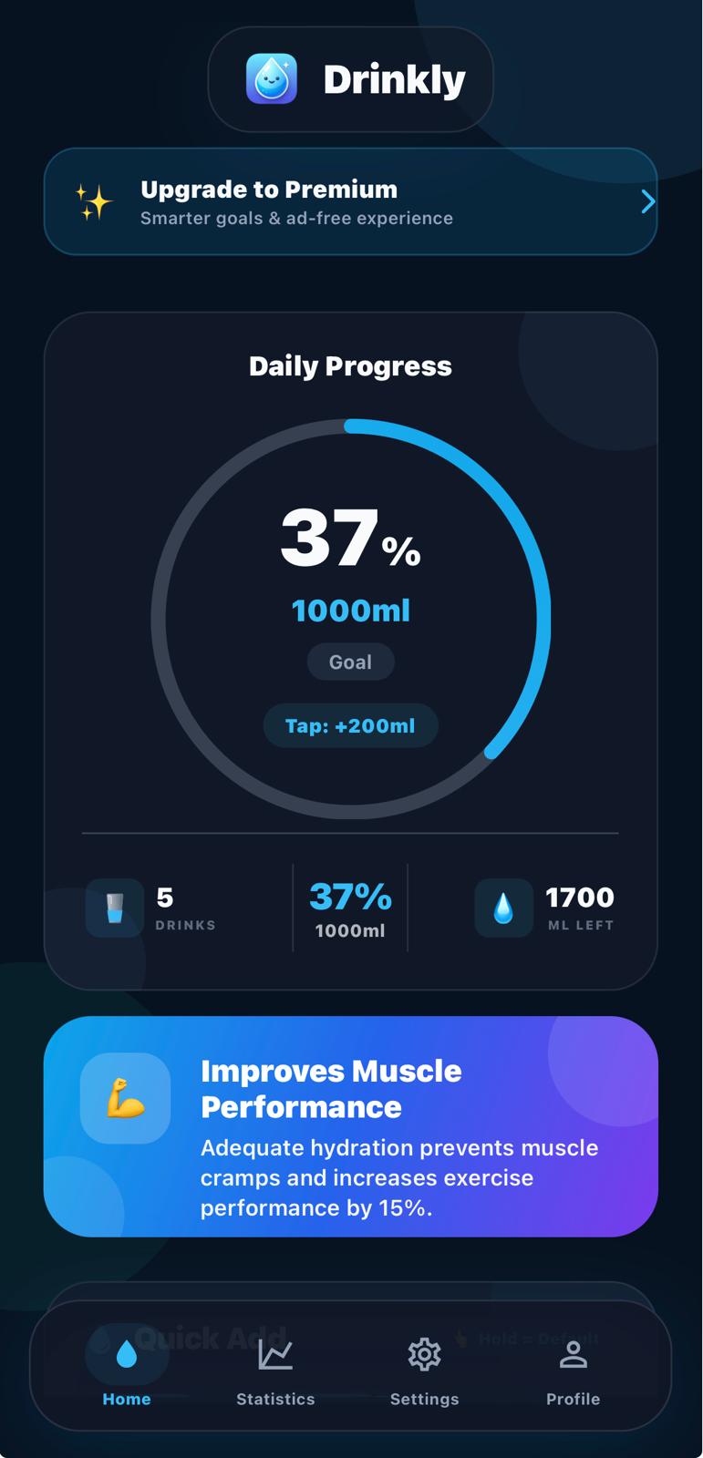 Drinkly: Water Tracker & Reminder mobile app screenshot 3
