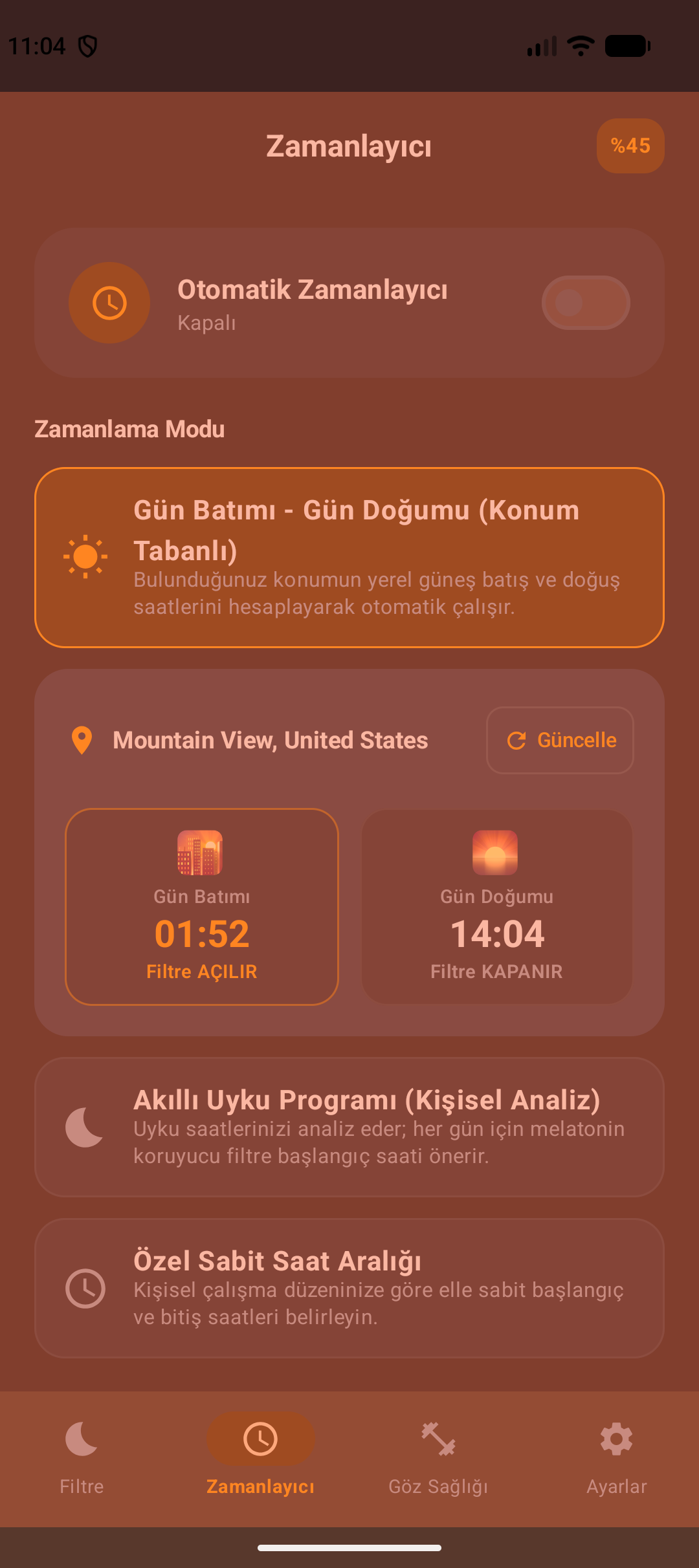RestEye mobile app screenshot 2